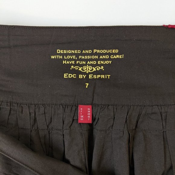 EDC by Esprit Brown Low Waist Embroidered Skirt with decorated stones Size 7 - Picture 9 of 17
